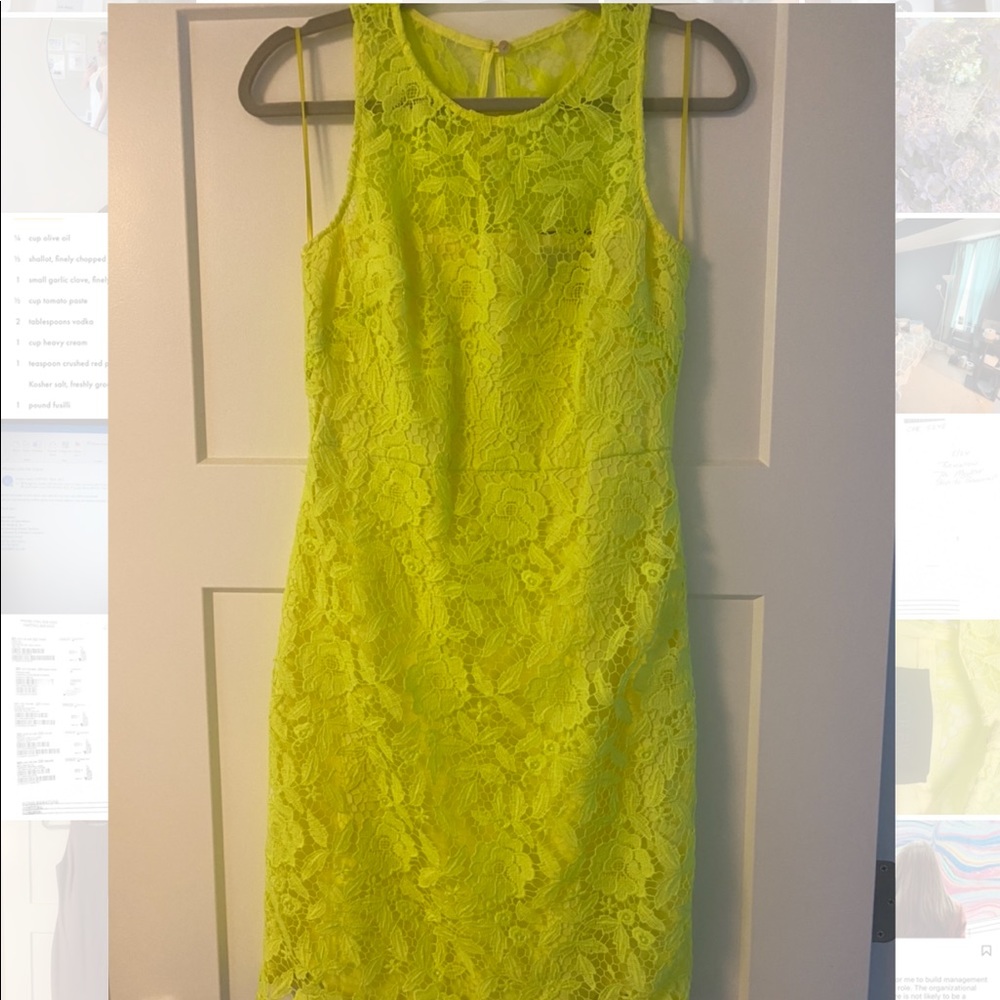 J.Crew Neon Yellow Lace Dress